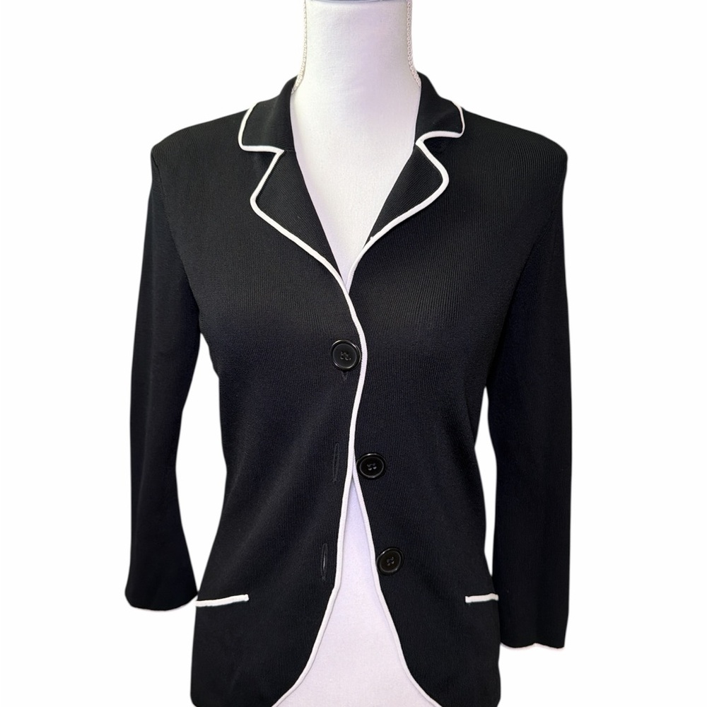 Vertigo Paris Black Blazer with White Piping